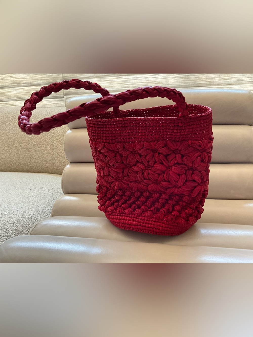 Rouje Handcrafted Red Bucket Bag
